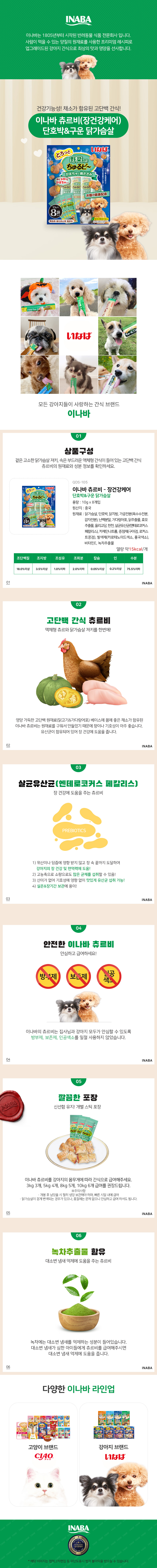 이나바 멍멍이 간식 츄르비 구운닭가슴살과 호박 8P 강아지 파우치 상세 이미지 2