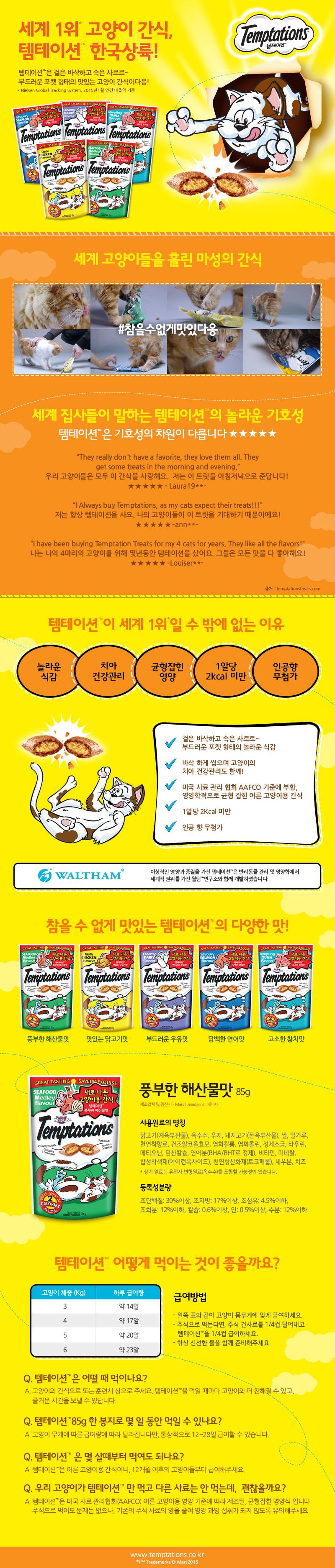 고양이 간식 템테이션 75g 치킨 반려묘 애묘 사료 보상 상세 이미지 2