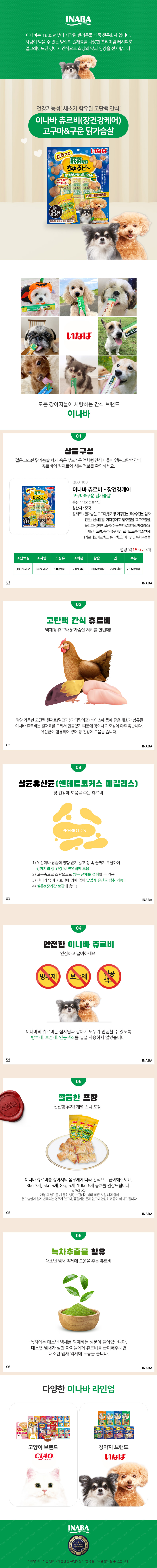 이나바 강아지간식 츄르비 닭가슴살 고구마 8P 반려견 영양간식 파우치 상세 이미지 2